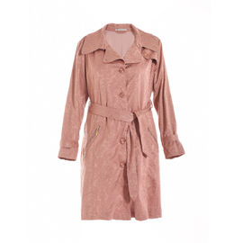 Button Closure Cool Womens Coats Long Sleeve With Belt Cold Proof