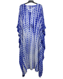 Fashion Style Blue Color Plus Size Long Dresses With V Neck Soft Feeling
