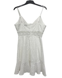 White Custom Womens Dresses / Lace And Embroidered Dress Soft Fabric BS191203