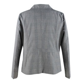 Lapel Collar Female Formal Coat Polyester / Spandex Material Grey Color