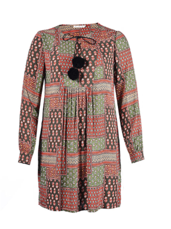 Casual Round Neck Large Size Ladies Clothes Abstract Print Oem Service